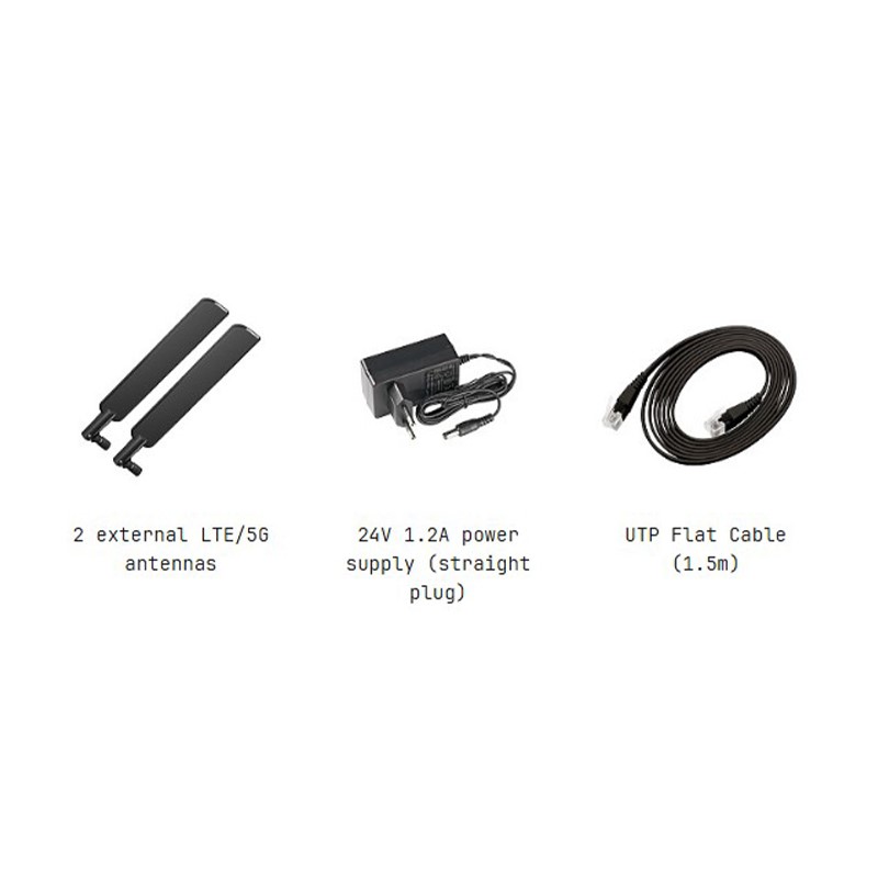 محتویات جعبه روتر سیم کارت خور میکروتیک مدل CHATEAU 5G